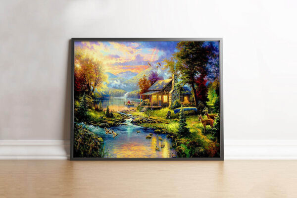 Landscape velvet painting