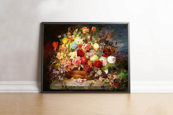 Velvet painting with bouquet design